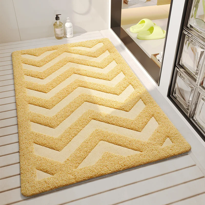 Tapis de bain antidérapant naturel 45x75 cm, surface ajourée sécurisée, forme rectangulaire pour salle de bain.